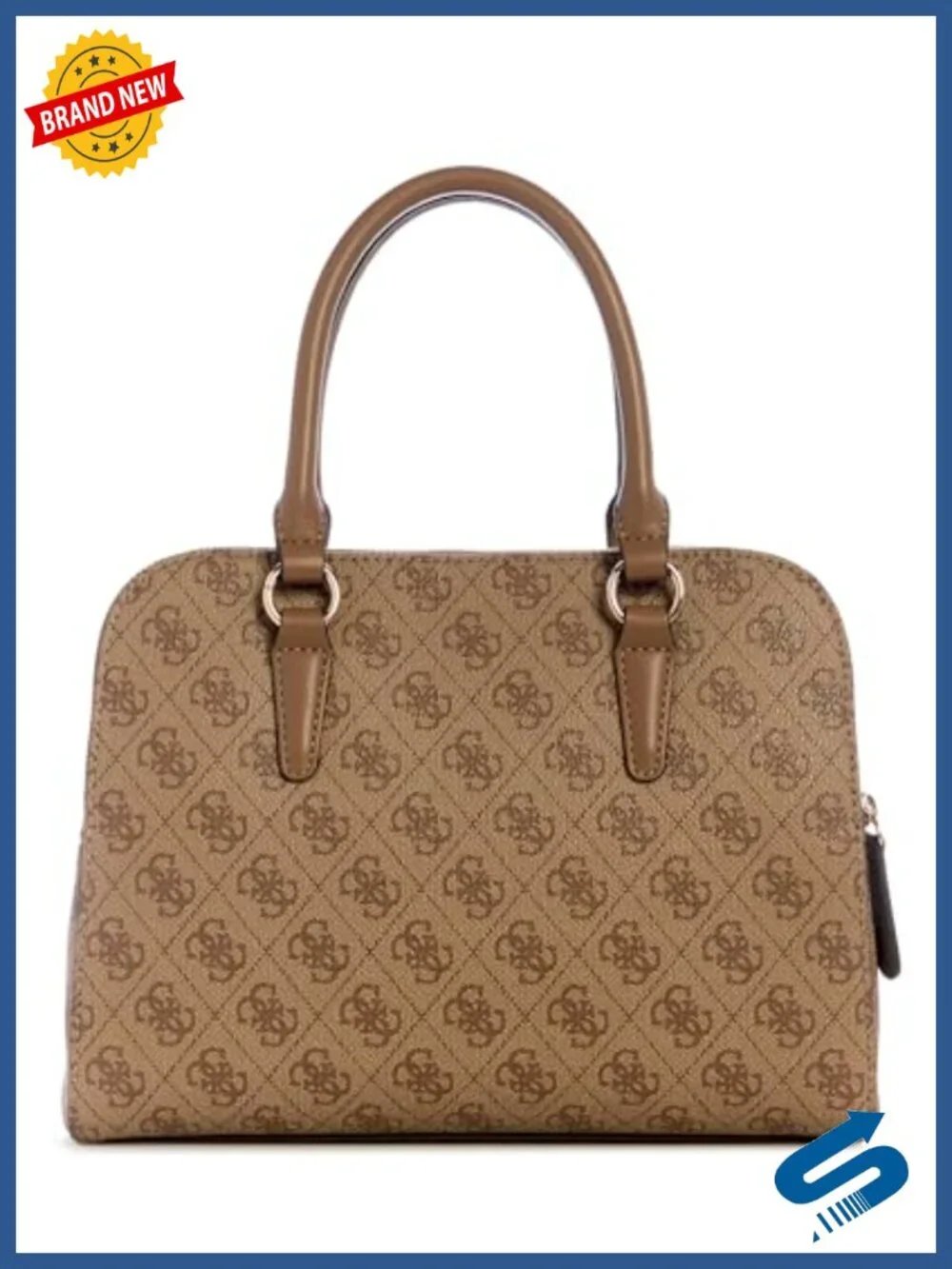 Satchel with Interior Zip Pocket and Gold Hardware